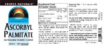 Source Naturals Ascorbyl Palmitate 500 mg - supplement