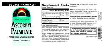 Source Naturals Ascorbyl Palmitate 500 mg - supplement