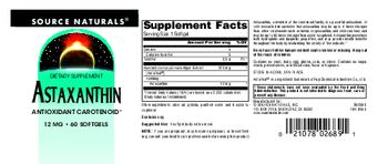 Source Naturals Astaxanthin 12 mg - supplement