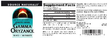 Source Naturals Athletic Series Gamma Oryzanol 30 mg - supplement