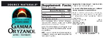 Source Naturals Athletic Series Gamma Oryzanol 60 mg - supplement