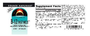 Source Naturals B-12 Fast Melt 5 mg - supplement