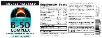 Source Naturals B-50 Complex 50 mg - supplement