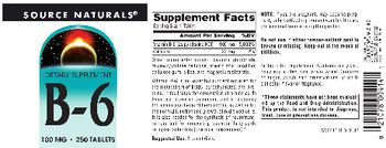 Source Naturals B-6 100 mg - supplement