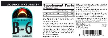 Source Naturals B-6 100 mg - supplement