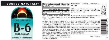 Source Naturals B-6 500 mg - supplement