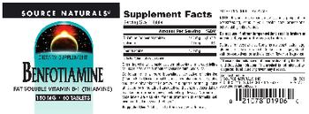 Source Naturals Benfotiamine 150 mg - supplement