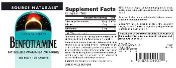 Source Naturals Benfotiamine 150 mg - supplement