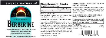 Source Naturals Berberine 500 mg - supplement
