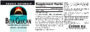 Source Naturals Beta Glucan 100 mg - supplement