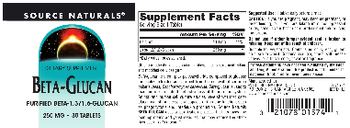 Source Naturals Beta-Glucan 250 mg - supplement