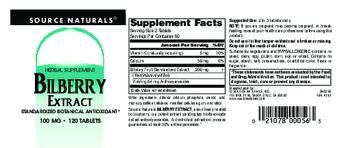 Source Naturals Bilberry Extract - herbal supplement