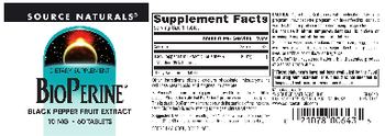 Source Naturals BioPerine 10 mg - supplement