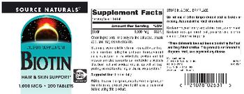 Source Naturals Biotin 1,000 mcg - supplement