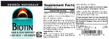 Source Naturals Biotin 1,000 mcg - supplement
