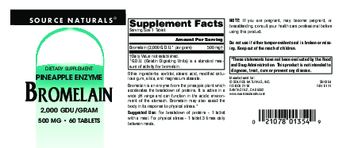 Source Naturals Bromelain 500 mg - supplement