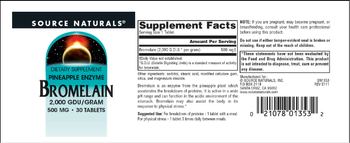 Source Naturals Bromelain 500 mg - supplement