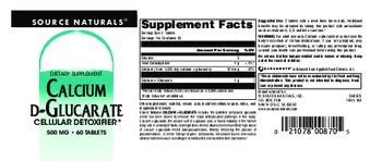 Source Naturals Calcium D-Glucarate - supplement