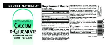 Source Naturals Calcium D-Glucarate - supplement