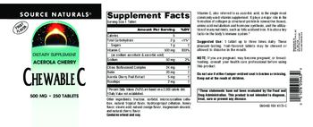 Source Naturals Chewable C Fruit Flavor 500 mg - supplement