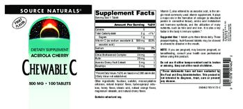 Source Naturals Chewable C Fruit Flavor 500 mg - supplement