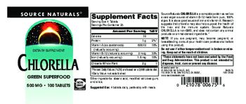 Source Naturals Chlorella 500 mg - supplement