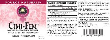 Source Naturals Cimi-Fem 80 - supplement