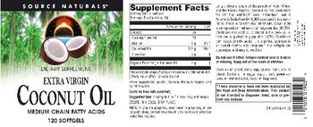 Source Naturals Coconut Oil - supplement