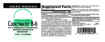 Source Naturals Coenzymated B-6 25 mg - supplement