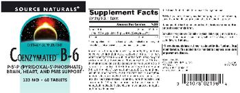 Source Naturals Coenzymated B-6 333 mg - supplement