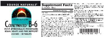 Source Naturals Coenzymated B-6 333 mg - supplement