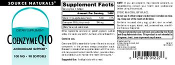 Source Naturals Coenzyme Q10 100 mg - supplement