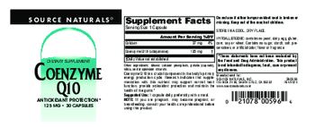 Source Naturals Coenzyme Q10 125 mg - supplement