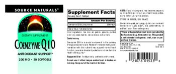Source Naturals Coenzyme Q10 200 mg - antioxidant support