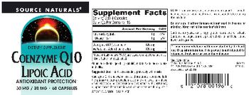 Source Naturals Coenzyme Q10 30 mg Lipoic Acid 30 mg - supplement