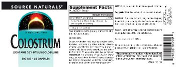 Source Naturals Colostrum 500 mg - supplement