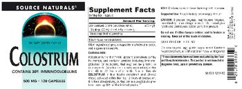 Source Naturals Colostrum 500 mg - supplement