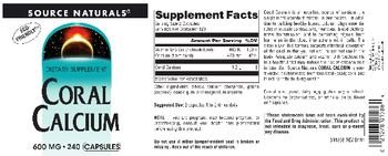 Source Naturals Coral Calcium 600 mg - supplement