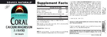 Source Naturals Coral Calcium/Magnesium 2:1 Ratio - supplement