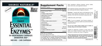 Source Naturals Daily Essential Enzymes 500 mg - enzyme supplement