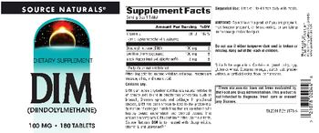 Source Naturals DIM 100 mg - supplement