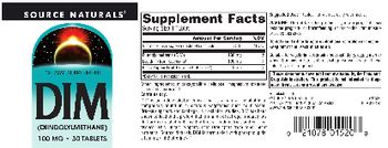 Source Naturals DIM 100 mg - supplement