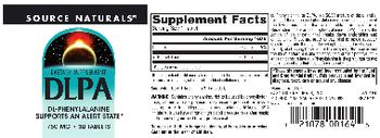 Source Naturals DLPA 750 mg - supplement