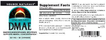 Source Naturals DMAE 351 mg - supplement