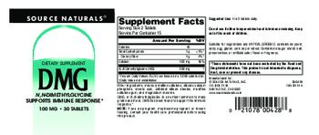 Source Naturals DMG 100 mg - supplement