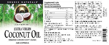Source Naturals Extra Virgin Coconut Oil - supplement