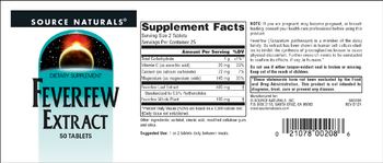 Source Naturals Feverfew Extract - supplement