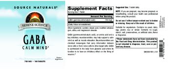 Source Naturals GABA 750 mg - supplement