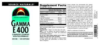 Source Naturals Gamma E 400 - supplement