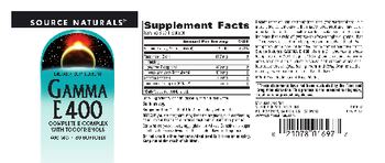Source Naturals Gamma E 400 - supplement